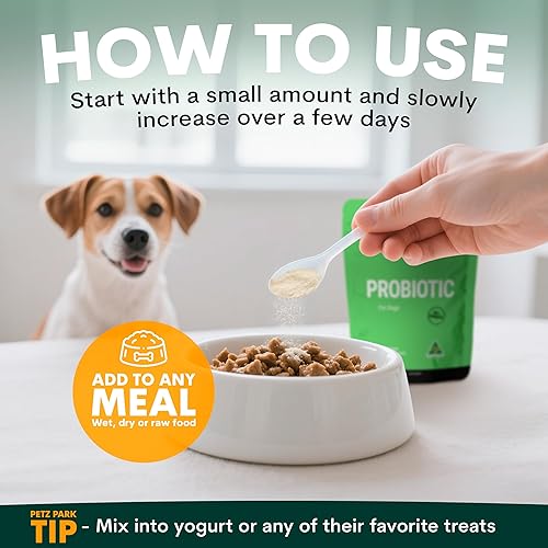 Miniatura 6 de Probiótico para perros  Polvo de apoyo digestivo sin granos para diarrea, hinchazón y gases  Promueve el apoyo inmunológico y la salud oral  Reduce