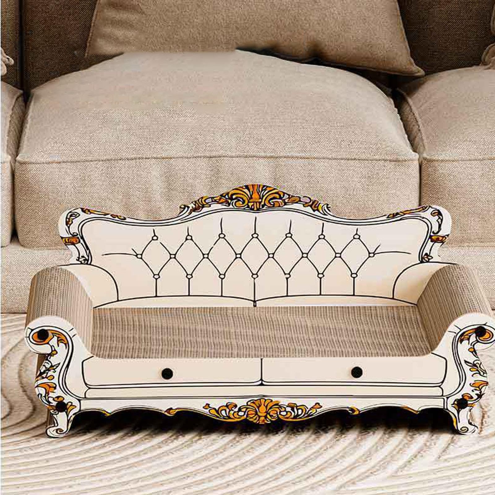 Griffoir pour Chat, Canapé-lit, Chaise Longue, Tableau Interactif, Accessoire en Carton Robuste, Fonction de Protection, Idéal pour Le Divertissement, Style A