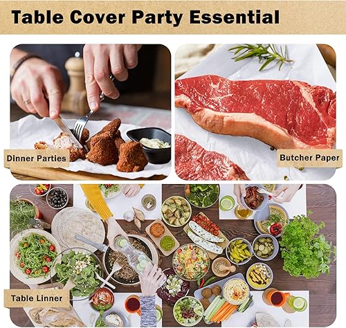 Miniatura 6 de RUSPEPA Rollo de papel de regalo de estraza blanco, 17.5 x 393 pulgadas (32.8 pies), papel de regalo de arte blanco reciclable para envolver