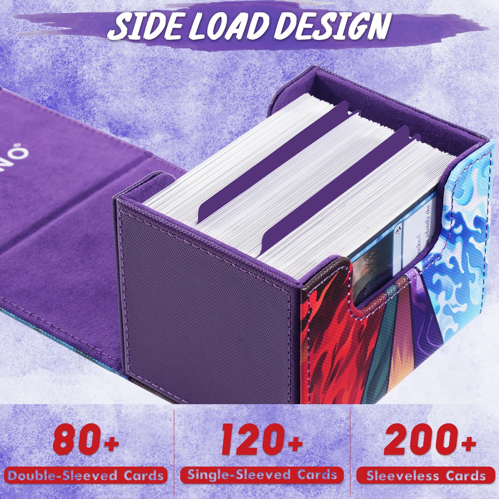 Magnetic Closure MTG Commander Deck Storage Case MTG Card Deck Box - PU  Leather Storage For 120+ Sleeved Commander Decks