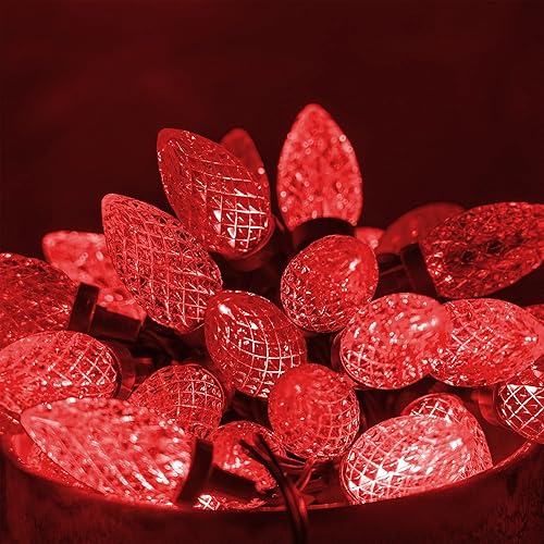 Miniatura 10 de Dazzle Bright Luces de Navidad C9 blancas para exteriores, 50 luces LED de 33 pies, impermeables, de alambre verde, luces de hadas para interiores y