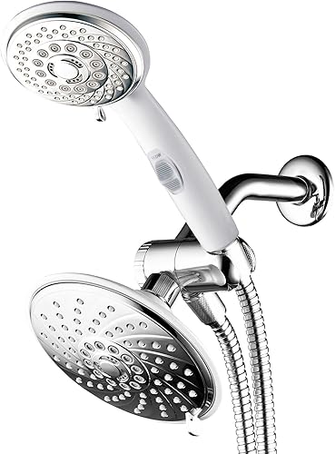 HotelSpa - Combo ducha tipo lluvia y de mano 30 configuraciones ultralujosa 3vías con interruptor de encendidoapagado y pausa patentado acabado