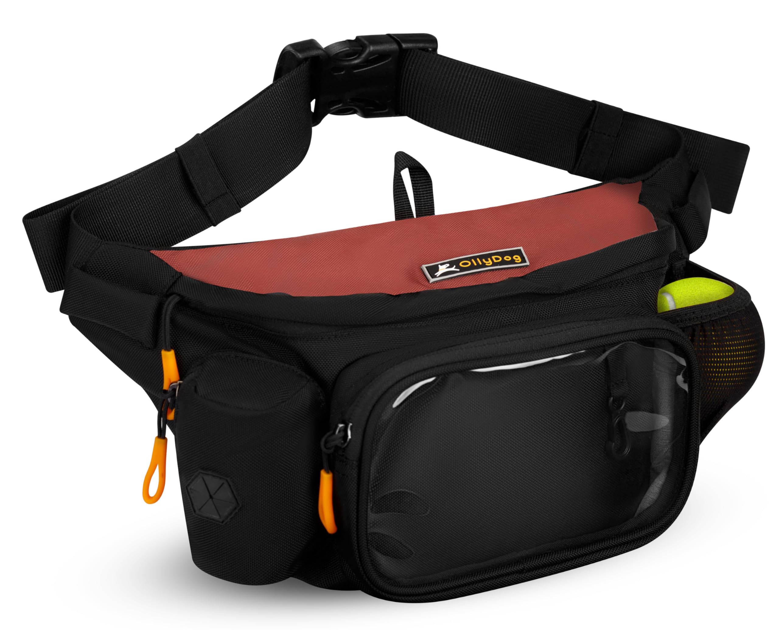 OllyDog Trailblazer Pack | Fanny Pack | Dog Treat Pouch | Includes Rubber Fetch Ball | Water-Resistant | Poop Bag Dispenser | Hands-Free | Dog Walking
