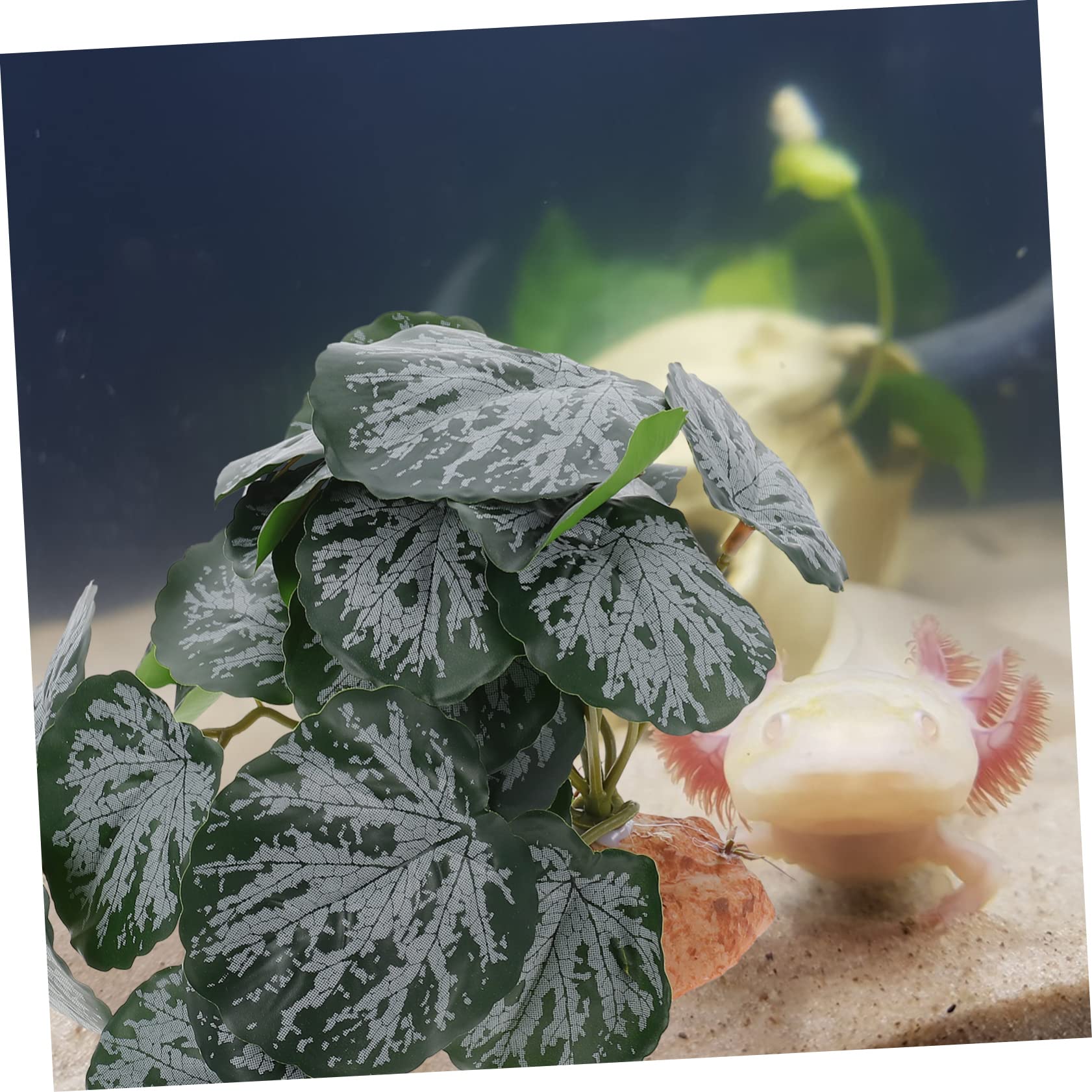 minkissy 3pezzi Decorazione Per Terrario Con Piante Artificiali Accessori Per Rettili Simulazione Realistica Di Piante Verdi Per Habitat Di Tartarughe Lucertole e Altri Animali Effetto