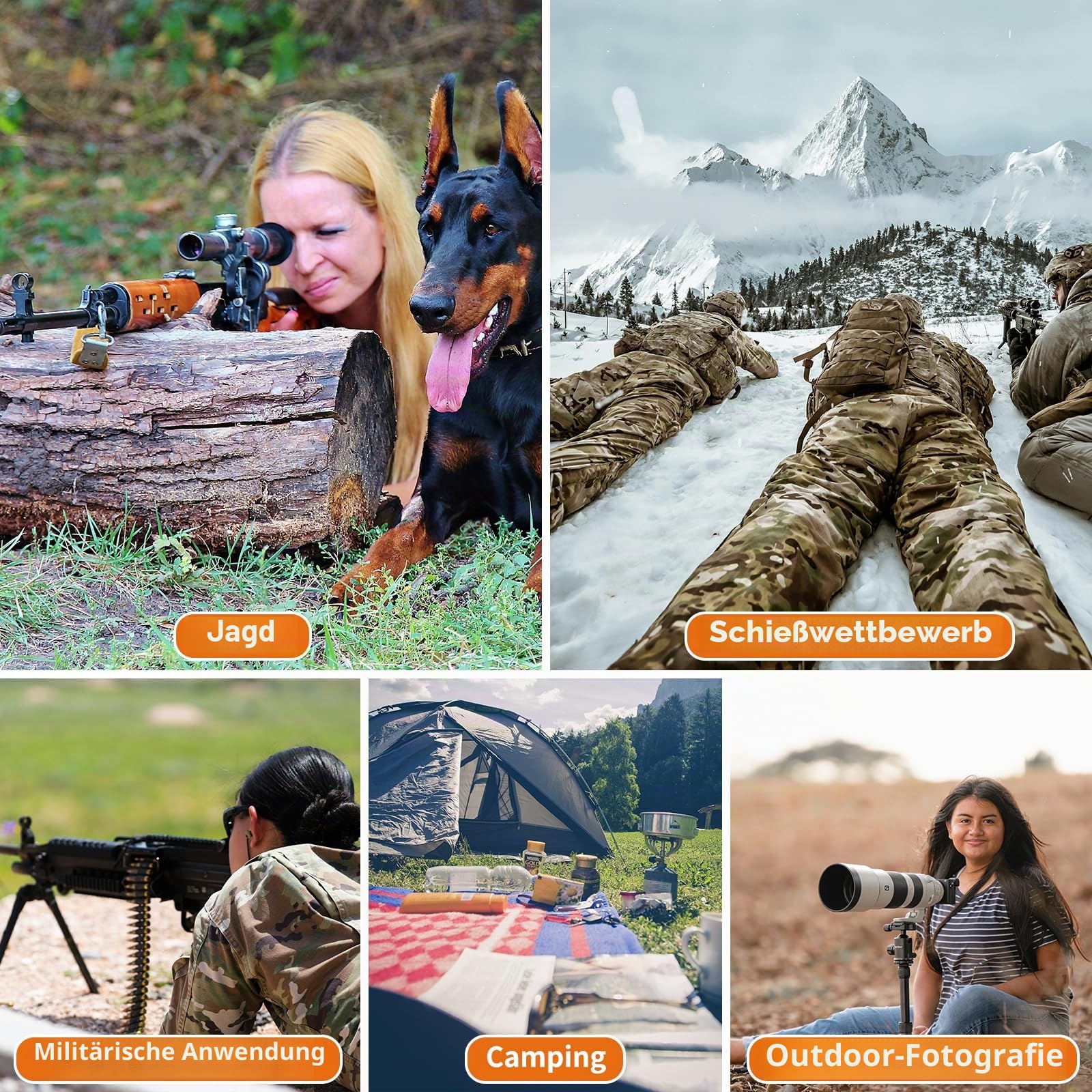 Schießmatte, extra groß, tragbar, gepolstert, taktisch, rutschfest, wasserdicht, aufrollbare Schießmatte mit Taschen, Zweibeinhalter, Molles für Reichweitenschießen, Gewehrjagd