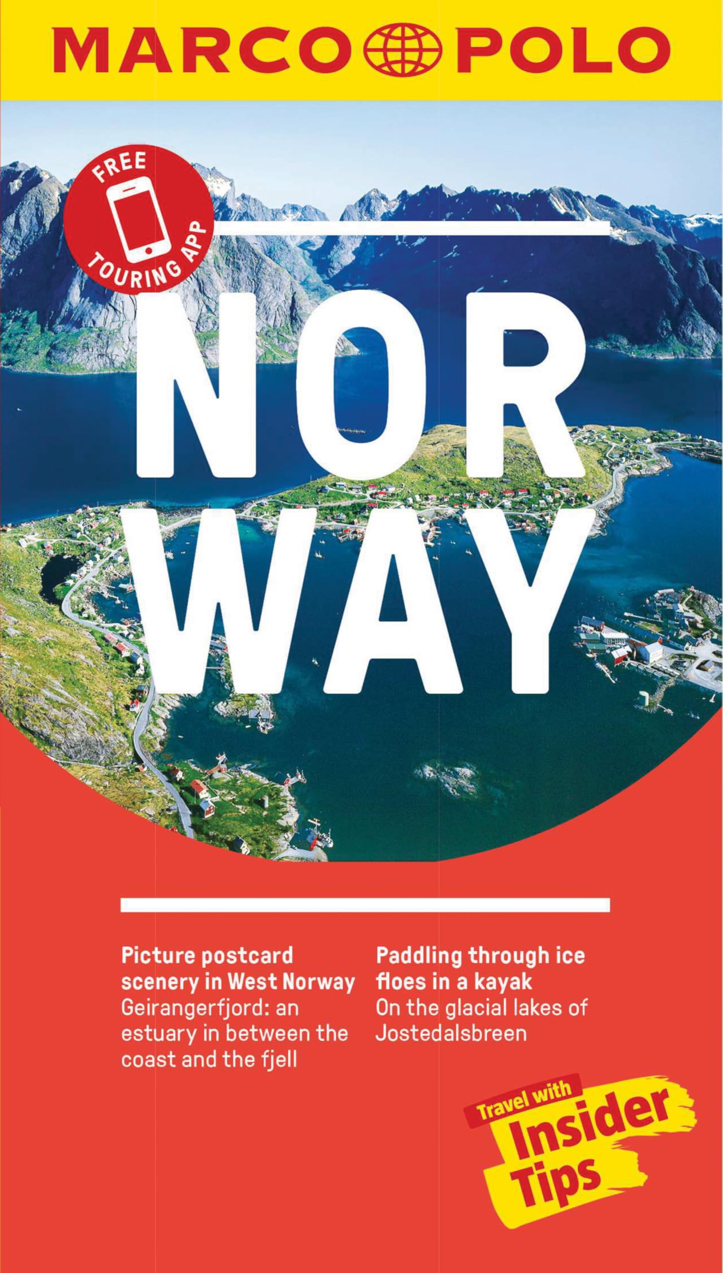 Marco Polo Norway guide de voyage Norvège avec cartes routières et itinéraires fjords