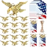 Suncalla 20 Sets Veterans Day Gifts Eagle Pendant Keychains Bulk USA Patriotic Party Favors with Stars Stripes Thank You Cards Decorations for Veteran Military Retirements Supplies Souvenirs