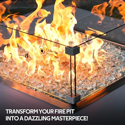 Miniatura 3 de Mr. Fireglass Vidrio de fuego de polígono de 12 pulgada para chimenea, hoguera y paisajismo, 10 libras de hielo de cristal de alto brillo