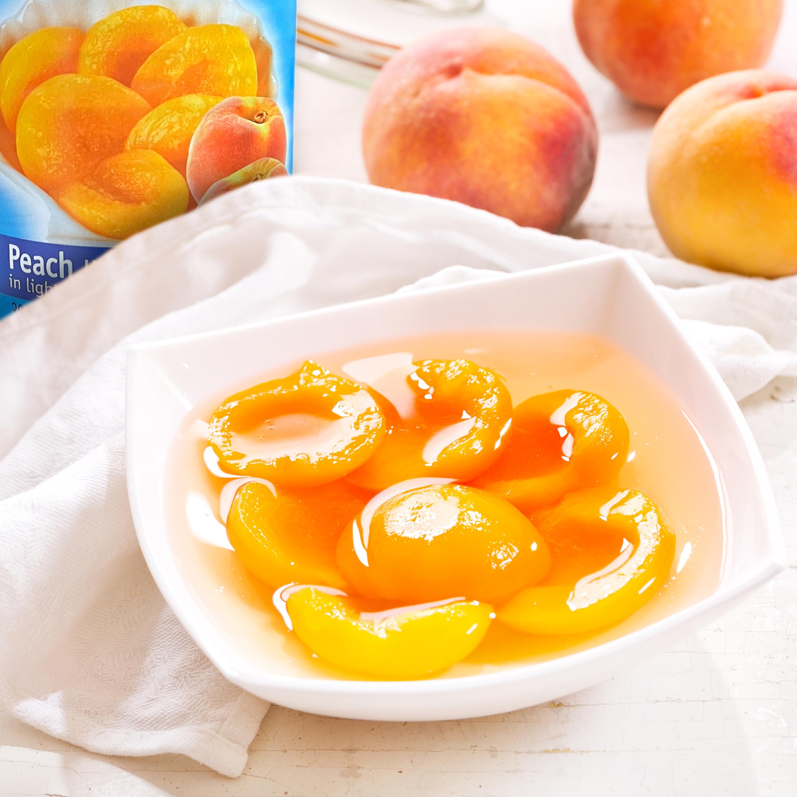 Premium Peach Halves in Light Syrup - Handpicked & Nutritious