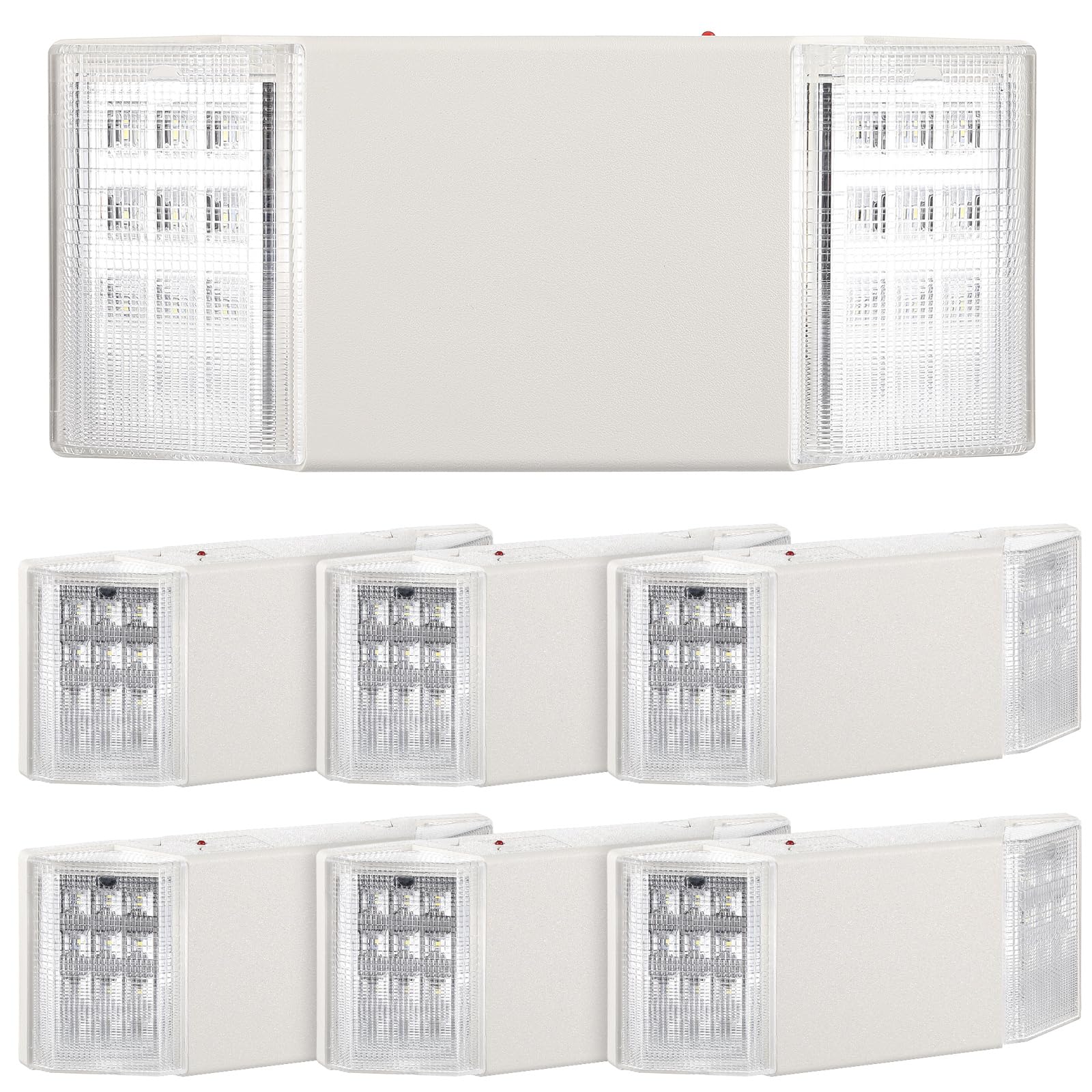 Baquler 8 Pack LED Emergency Lights for Business with Battery Backup, Commercial LED Emergency Square Lighting Wall Mount, Ac 120/277V, Hard Wired, Fire Resistant, Ul Certified