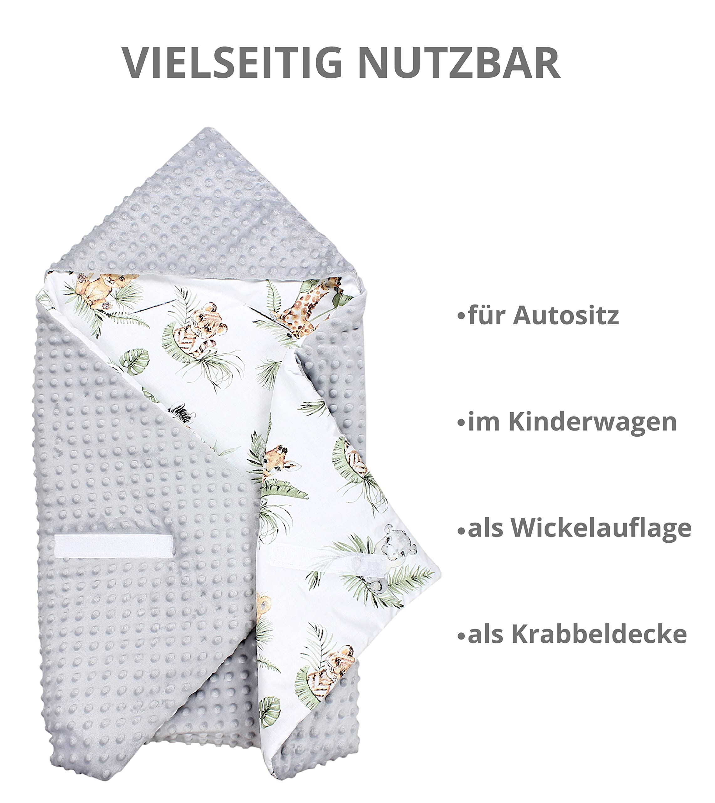 TupTam Couverture de Bébé 85 x 85 cm pour Siège Auto Buggy Coque Universelle Minky Coton