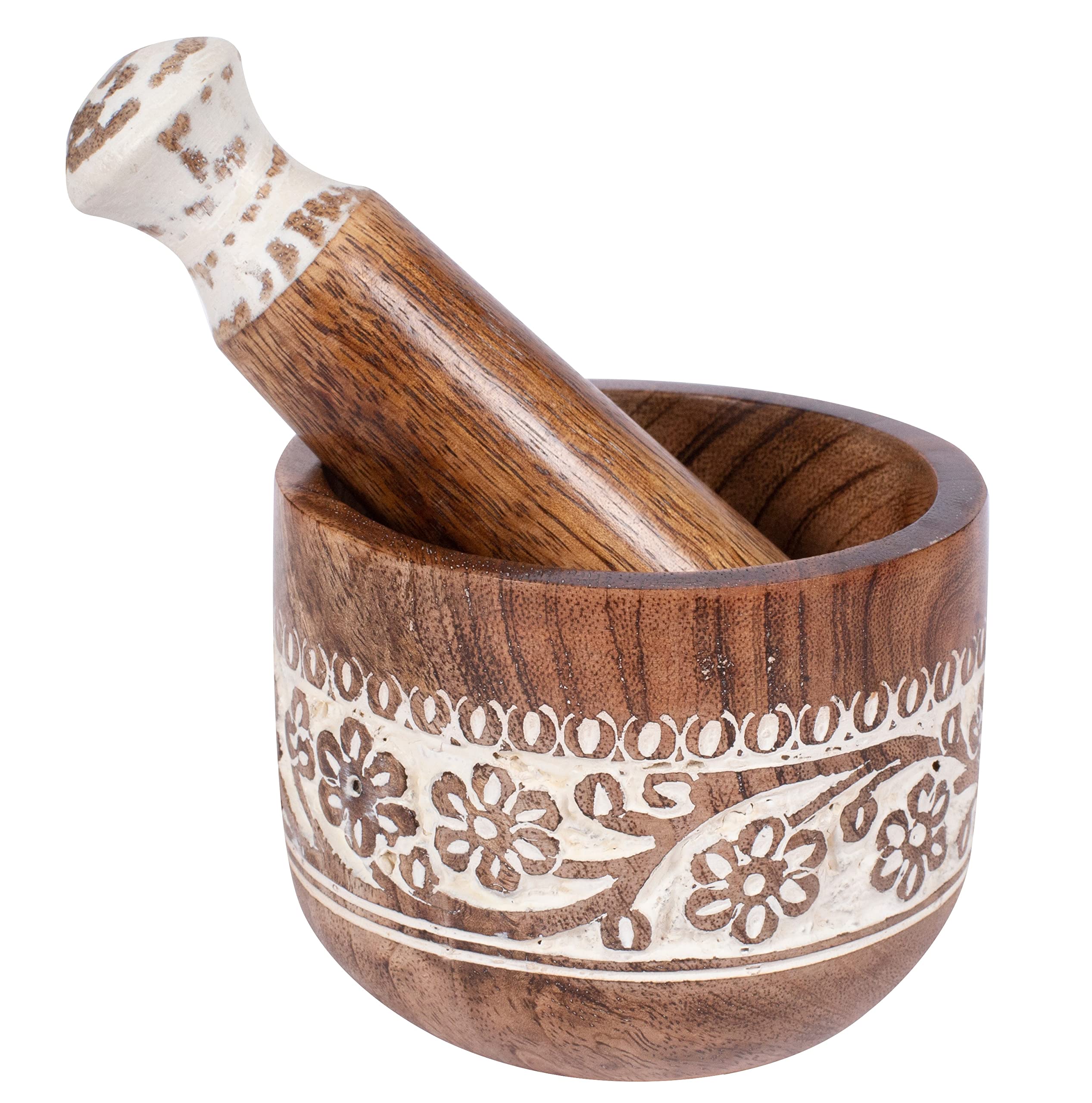 grinding spices with mortar and pestle