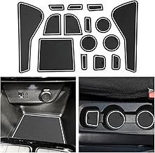 CDEFG Compatible with Opel Corsa F 2020-2024 2025, Rubber Mats Centre Console Non-Slip Mats Non-Slip Cup Holder Rubber Mat Armrest Corsa F Manual Brake Accessories (White)