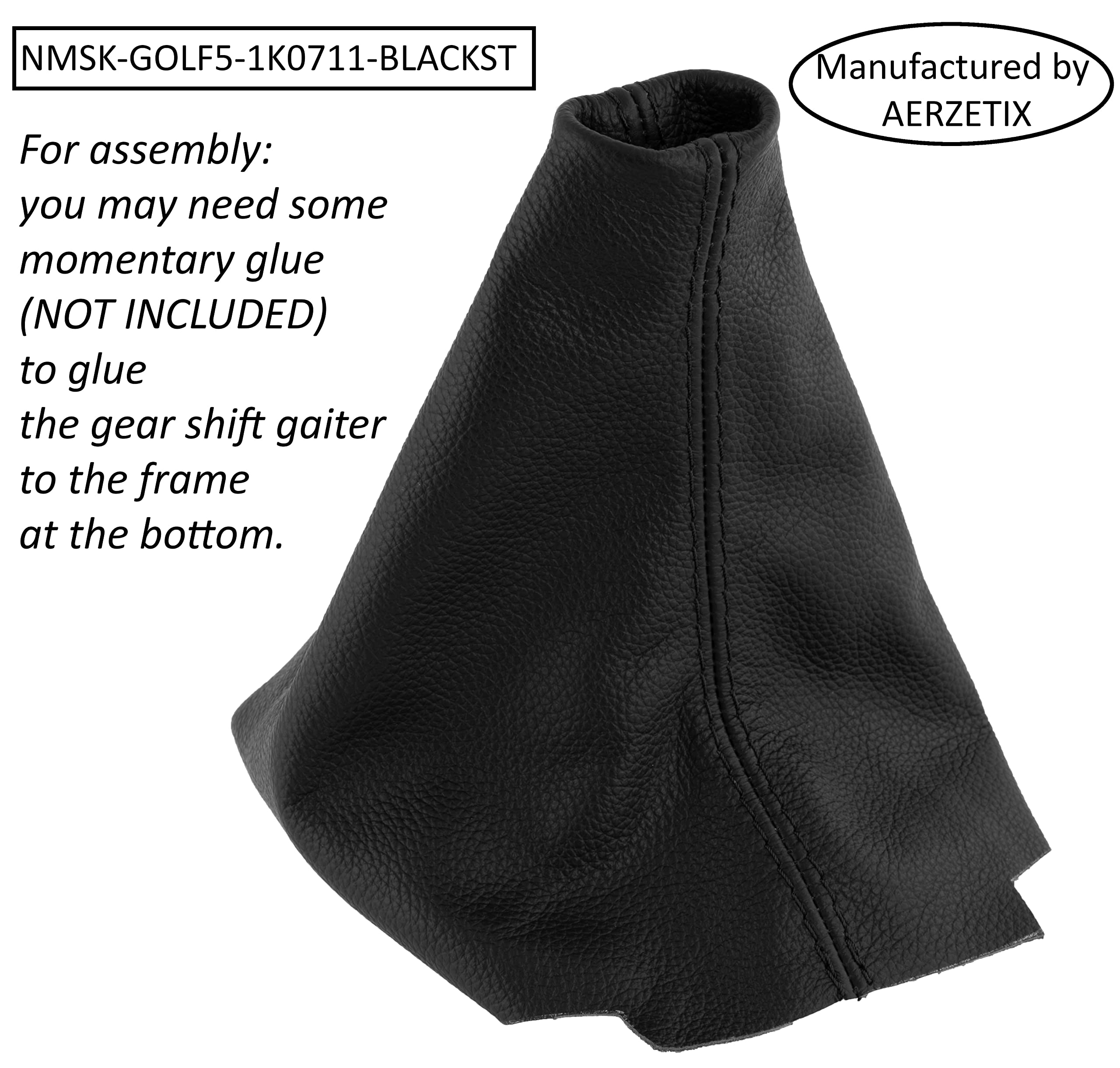 Soufflet Levier Vitesse AERZETIX - Compatible VW New Beetle 1998-2011 - Noir Cuir Synthétique