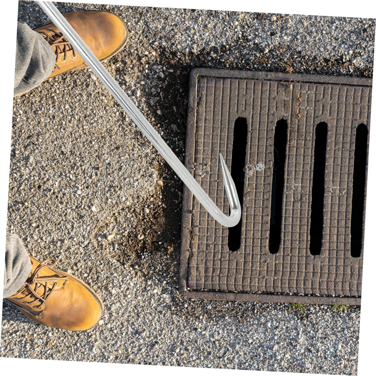 FELTECHELECTR 2pcs Manhole Cover Hook Manhole Hook Manhole Lid Hook Metal Manhole Cover Lifter Manhole Cover Lifting Hook Manhole Cover Lifting Tool Manhole Cover Lifter Tool Manhole Lid Lifter