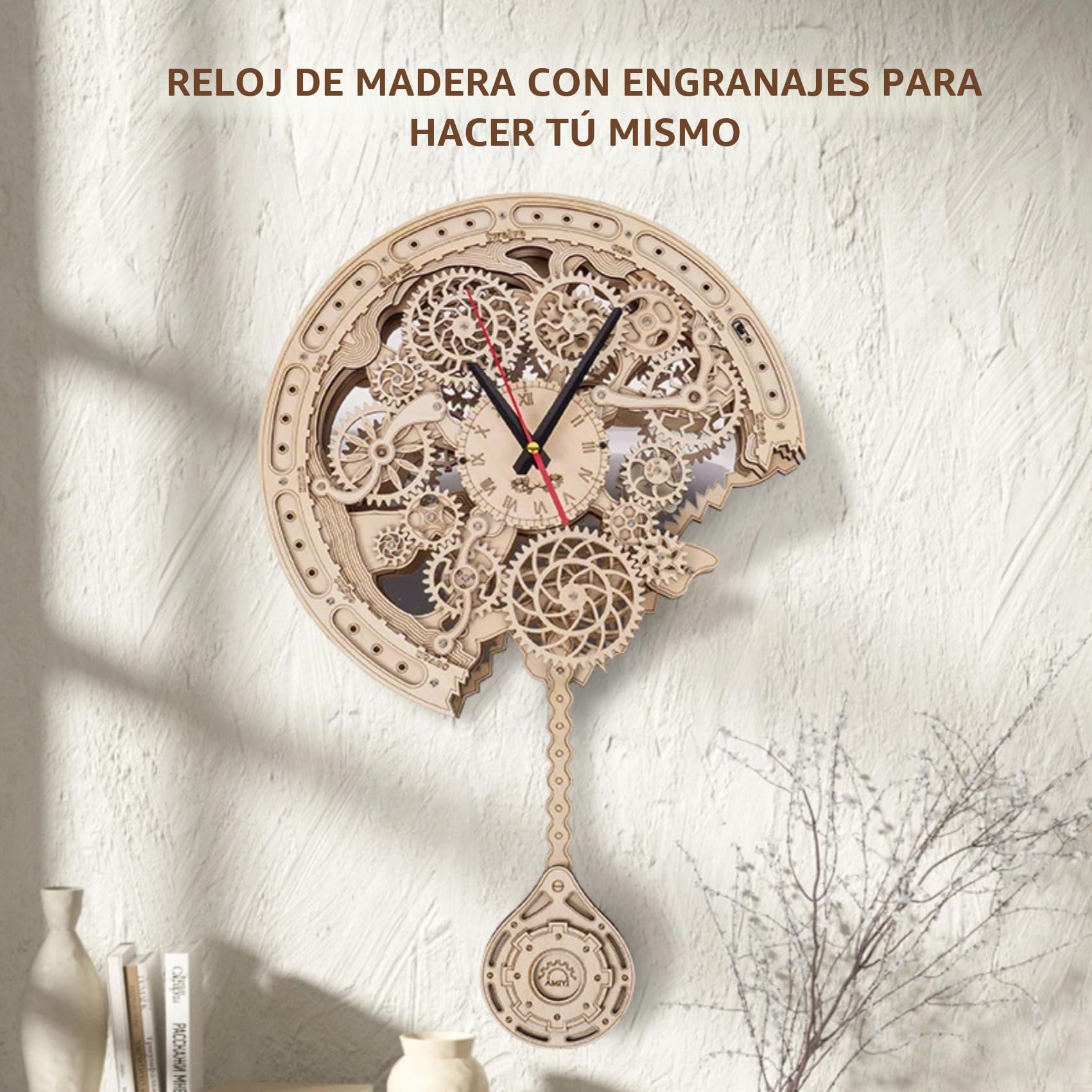 Puzzle de madera 3D mágico, rompecabezas de madera para adultos, juego de maquetas mecánicas de madera, rompecabezas de madera 3D, regalo para niños y adultos (reloj)