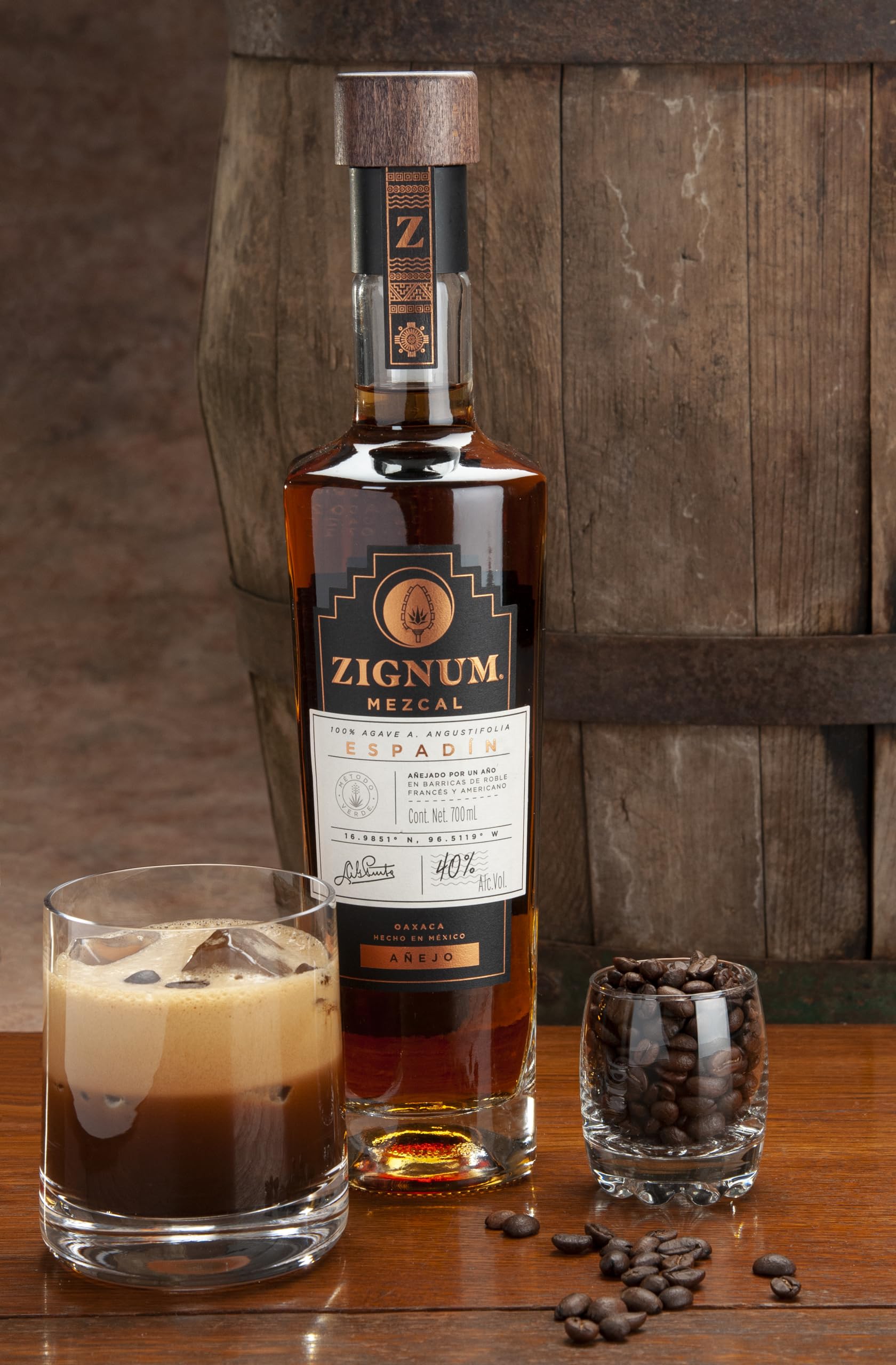 Mezcal Añejo Zignum 100% Agave Espadín 40° 70CL