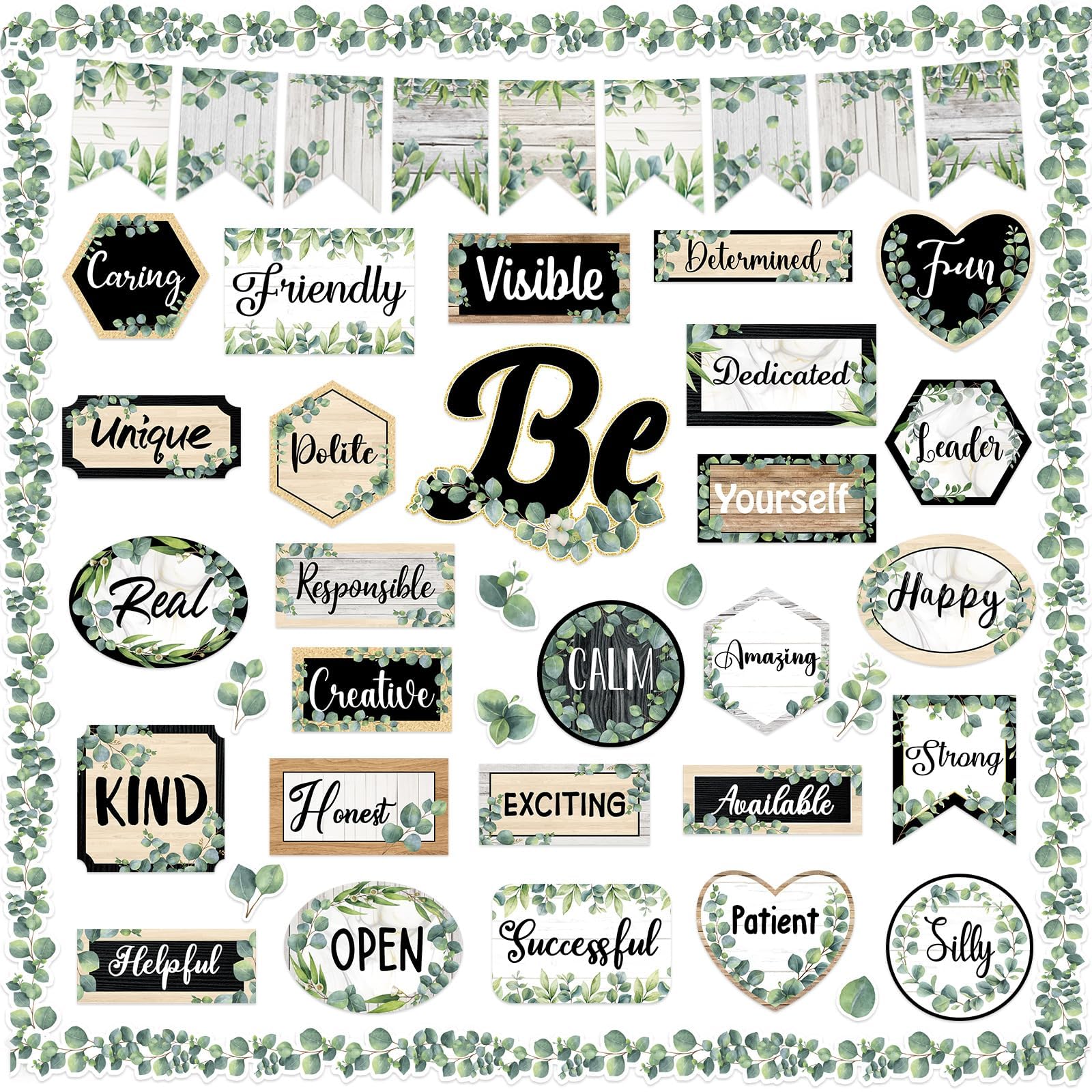 Poster Letters 50pcs Positive Sayings Accents Eucalyptus Motivational ...