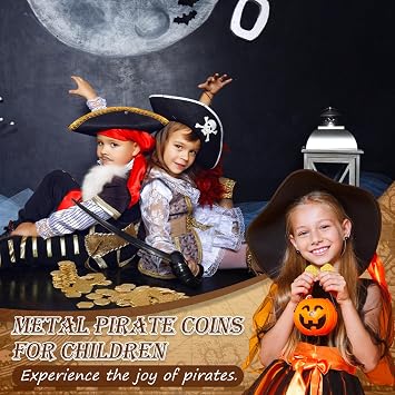 Hanaive 200Pcs Metal Pirate Coins, Gold, Irregular, Retro