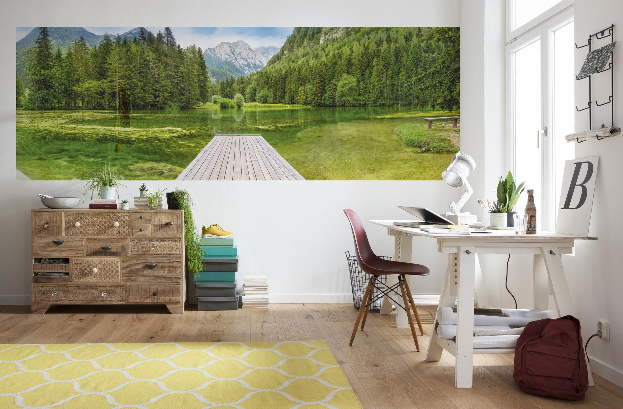 Green Lake Wall Mural, Colourful, cm - Image 2