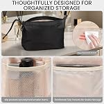 Travel Makeup Bag for Women Large Capacity Cosmetic Handheld Portable Organizer Large Opening Waterproof Storage Toiletry Bags Black