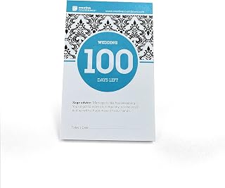 100 Day Wedding Count Down 5.75"x3.75" Light Blue Teal Tear Off Countdown Calendar Table and Desk Unit - Perfect for Office, Event, Corporate, Door-gifts and wedding gifts
