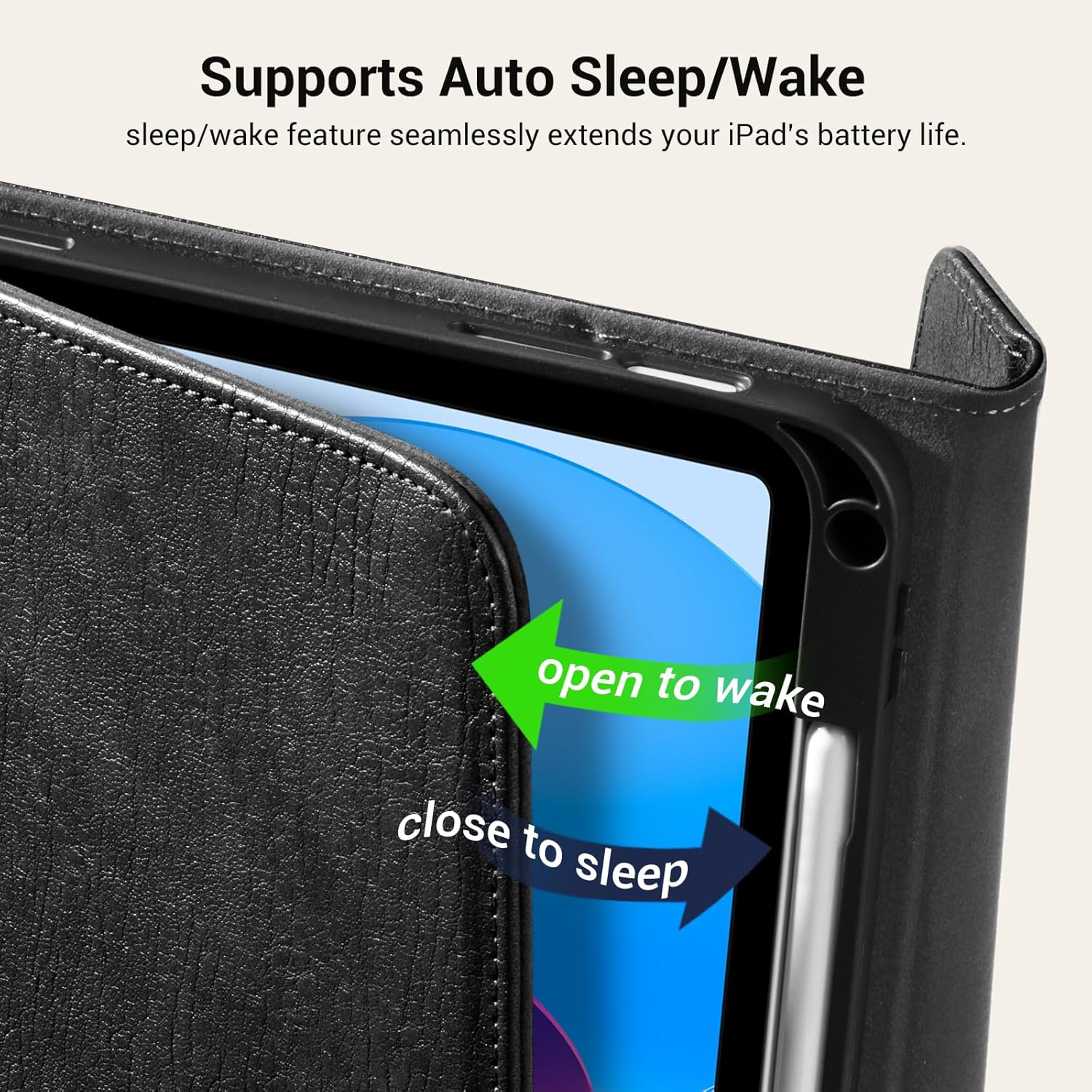 Premium Leather Case for iPad 11th nerat 11 Inch, iPad 10th