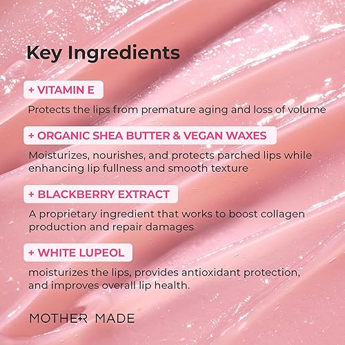 Miniatura 6 de Natural Plumping Vitamin E Lip Mask 2EA  Hidratante labial hidratante para labios suaves, suaves y regordetes, infundido con aceites naturales,