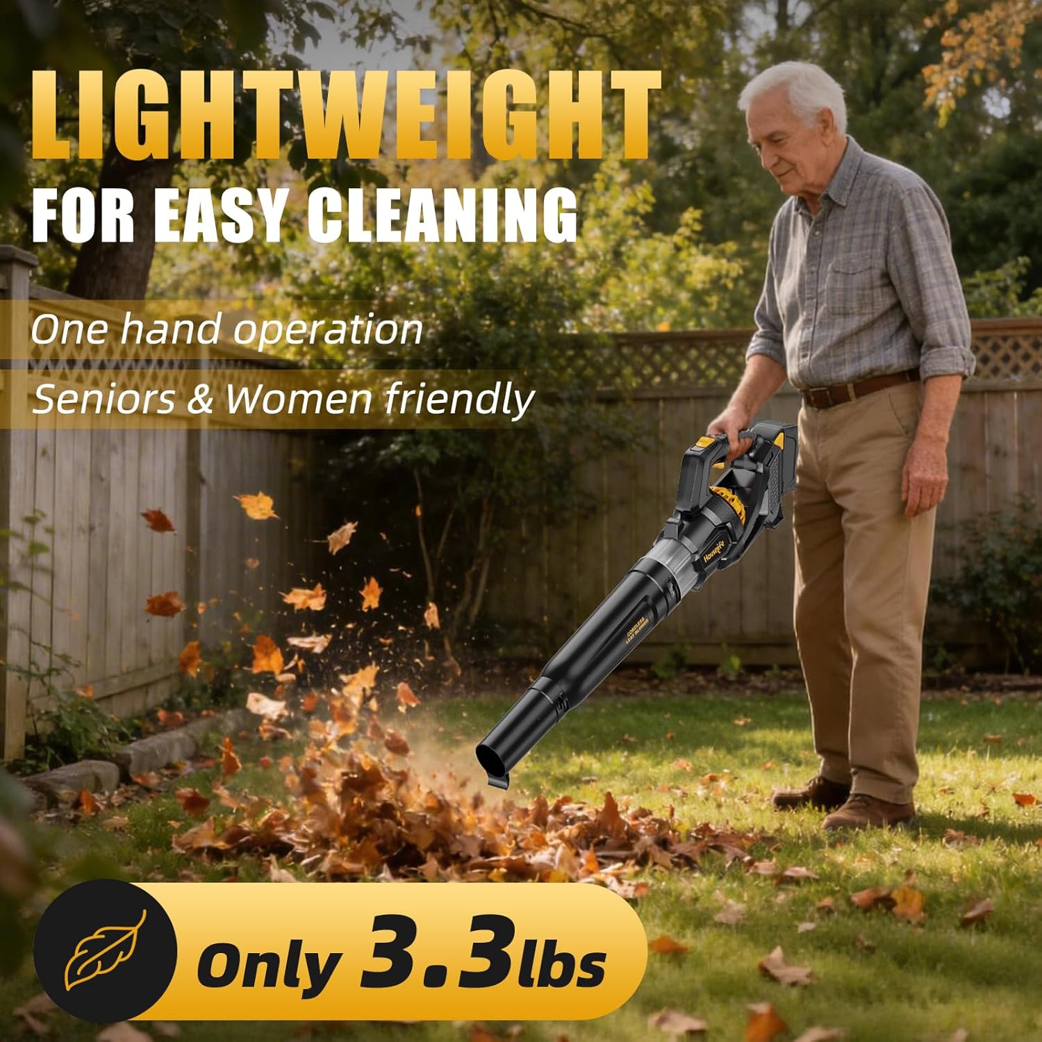 Cordless Leaf Blower Compatible with Dewalt 20V MAX Battery(Tool Only), 600 CFM 150 MPH Electric Leaf Blower with 20000 RPM Powerful Motor, 3-Speed Turbo Handheld Blower for Lawn Care, Driveway & Snow