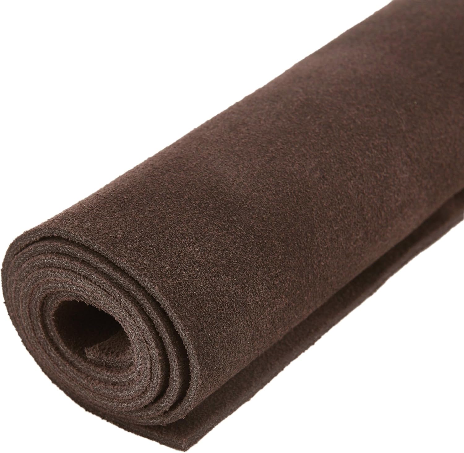 1.5mm Suede Leather Piece Soft Genuine Cow Split Leather Suede Hide Skin Leather Material for Leathercraft Sewing Accessories (Coffee, 12'' x 36'')