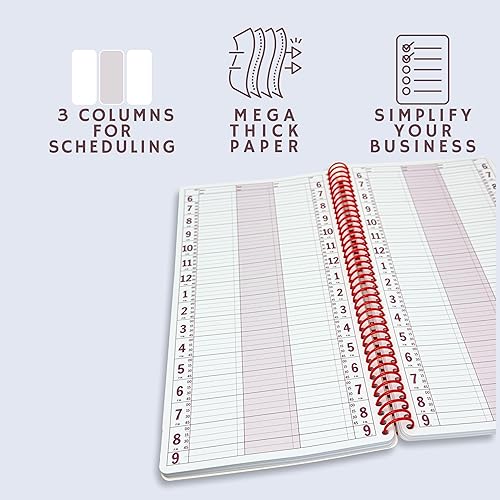 Miniatura 3 de Agenda de cuaderno, libro de citas, planificador grande de 7 x 13.5 pulgadas, sin fechas, planificador diario y por hora, organizador de cuaderno en