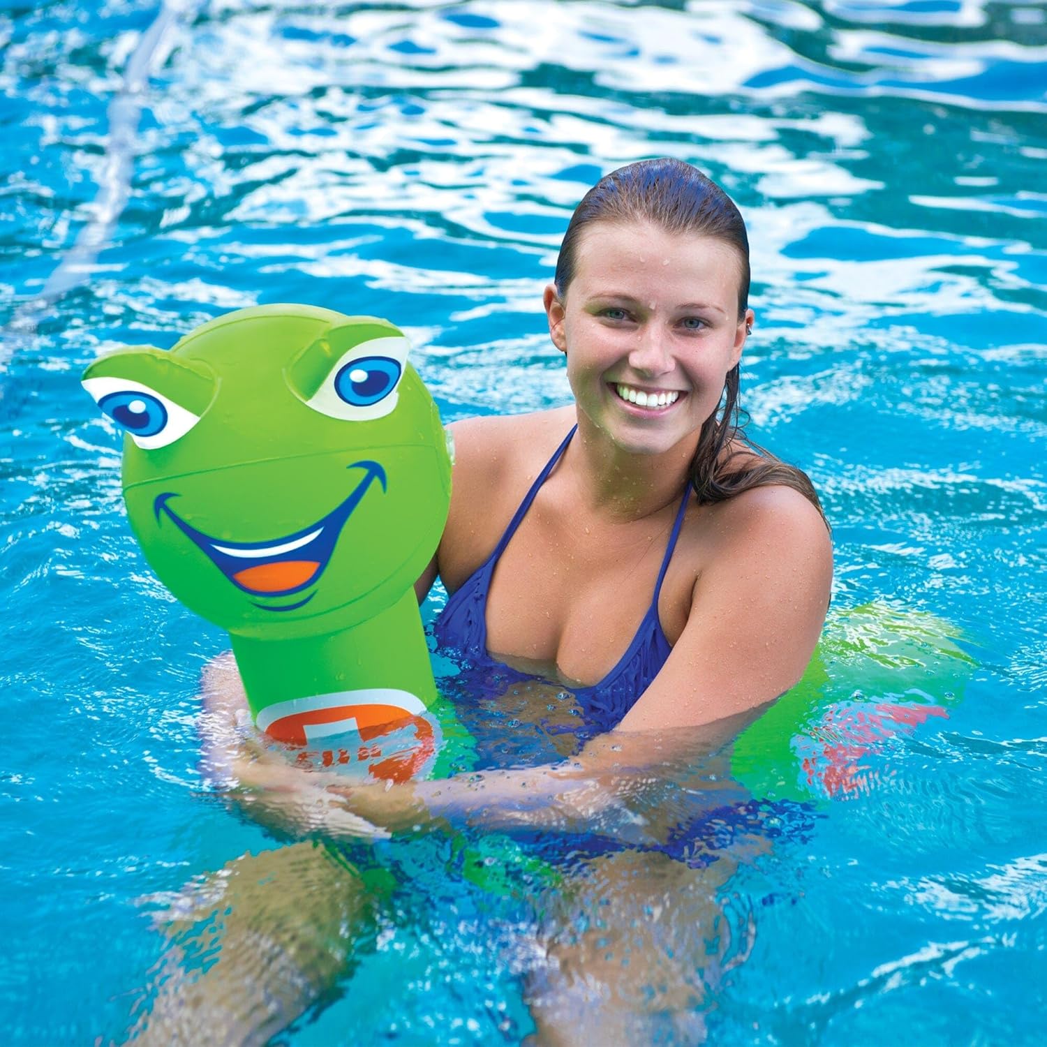 WOW World of Watersports Pool Pals 1 Person Inflatable Froggy Pool Noodle, 17-2056