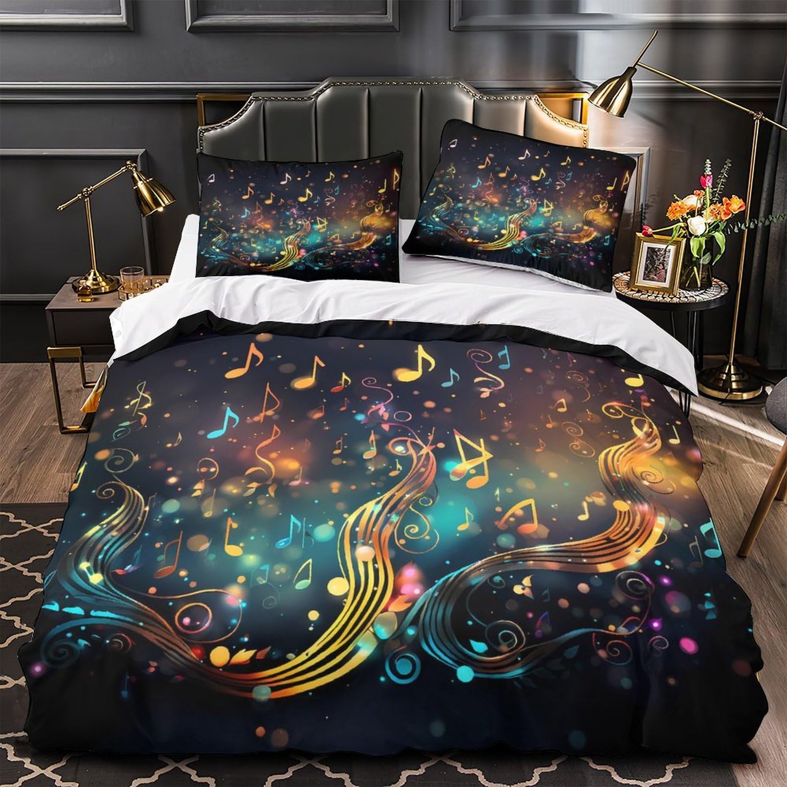 Parure de lit champignons 220x240cm avec housse de couette imprimée 3D King