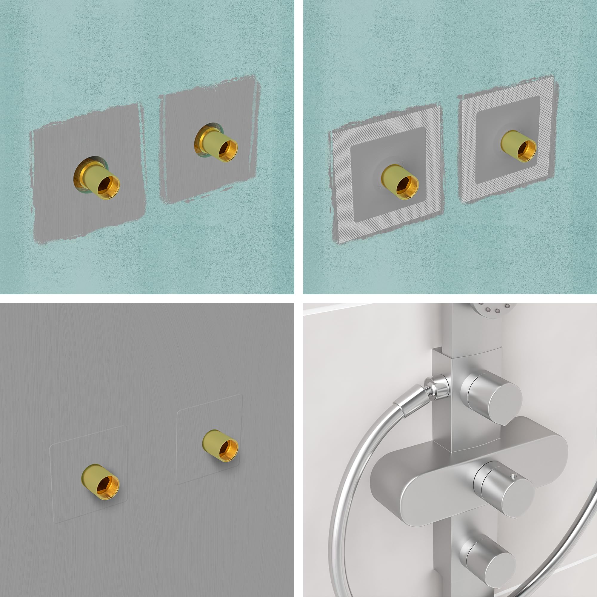 Isolbau 105G Bandset - Juego de juntas para interiores y exteriores, incluye cinta de sellado de 20 m, 4 esquinas interiores, 2 esquinas exteriores y 2 manguitos de pared, impermeabilización para