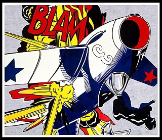 Red Mills ZZMQ DIY 5D Blam by Roy Lichtenstein Diamond Painting Kits for Adults, Full Drill Round Crystal Rhinestone Diamond Art Craft Canvas for Home Wall Deco(12X16In)