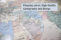 Vista 4 de Gall Orthographic World Map Most Accurate World Map - Countries are Shown in Correct Proportion to Each Other Laminated World Map 36” x 24