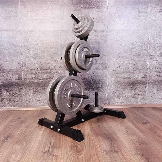 GORILLA SPORTS® Weight Plate Stand Set 77.5 kg Cast Iron Weight