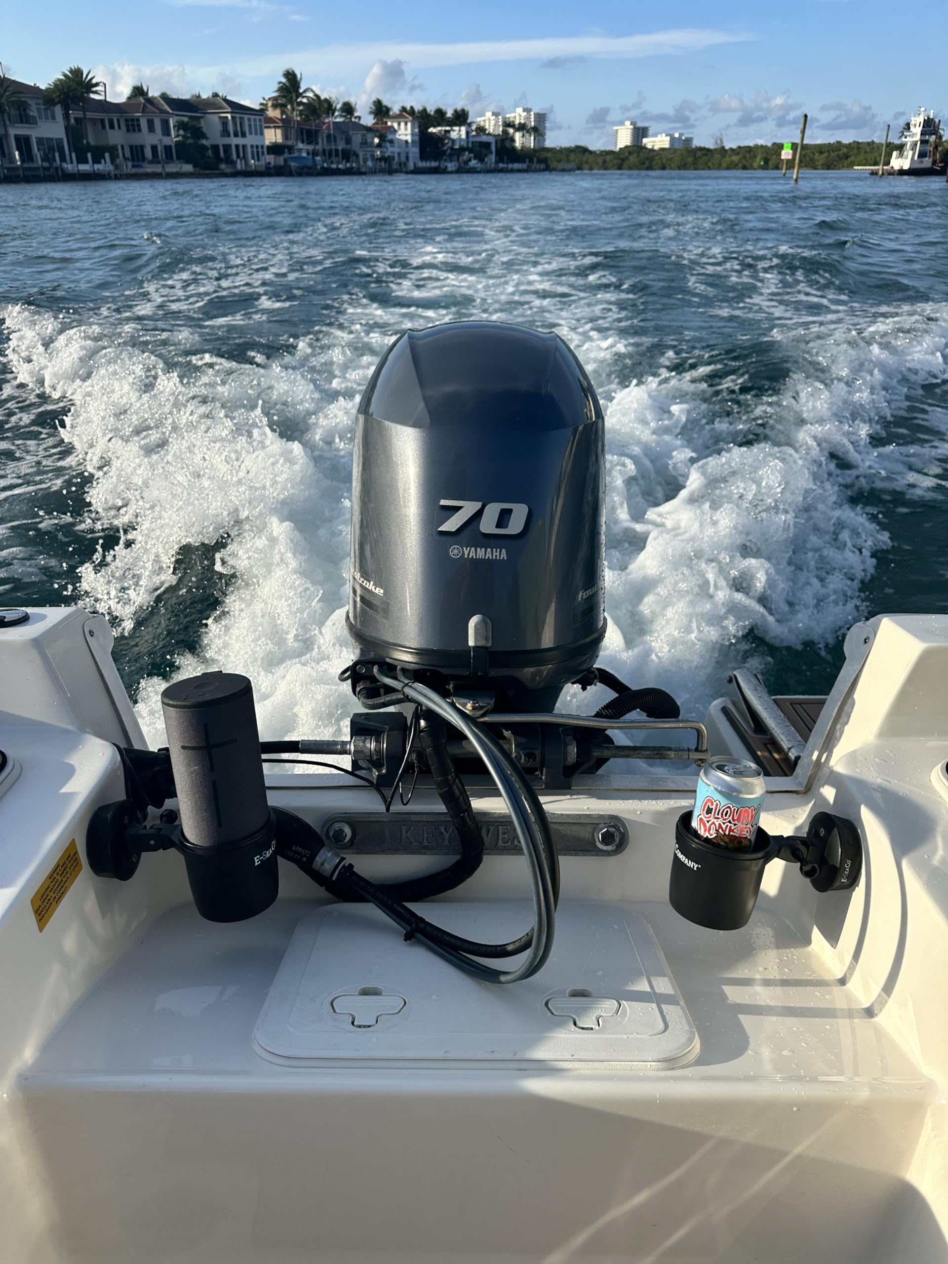 E-Sea Cup - Soporte de ventosa ajustable (negro). Soporte de ventosa resistente. Perfecto para barcos, kayaks, cuatrimotos, carritos de golf, caravanas, coches, mientras acampas y mucho