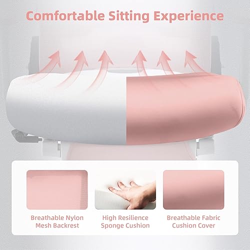 Miniatura 9 de Silla de oficina ergonómica plegable con reposapiés, silla de computadora de respaldo alto con reposacabezas 2D, respaldo de malla, asiento de