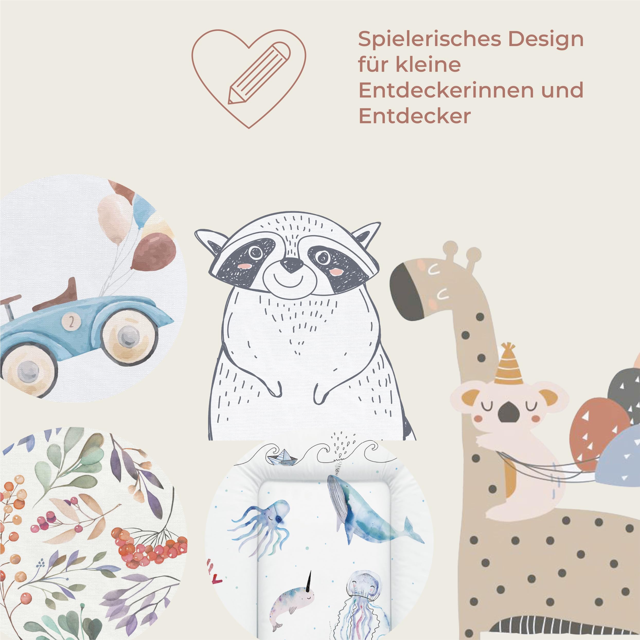 Ceba Baby® Fasciatoio Materassino - Fasciatoio neonato morbido - Cuscino Fasciatoio Lavabile per bambine e bambini - certificato Öko-Tex - impermeabile - 70x50 cm - sognatore