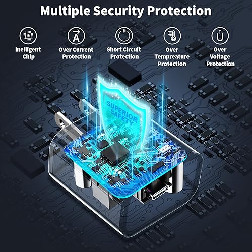 Miniatura 6 de Apple MFi Certified iPhone 17 16 Charger Fast Charging, GEONAV 4Pack 20W USB C Charger Dynamic Power Adapter Type C Wall Chargers with 6FT Type C