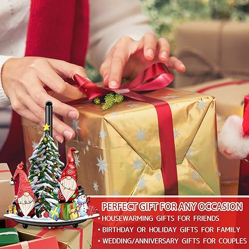 Miniatura 8 de Toallero de papel de gnomo de Navidad de metal, decoración de gnomo de Navidad para interiores y hogar, baño, cocina, soporte de papel de 6.7 x 6.7