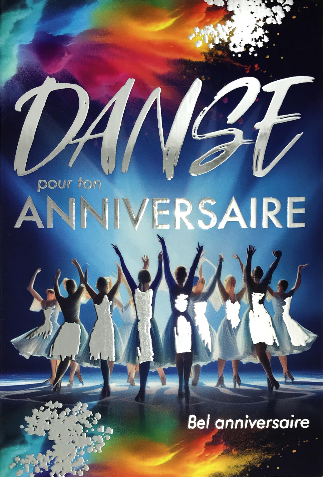 Image secondaire de Carte d'Anniversaire Argentée pour Danseuse - Ballerine avec Enveloppe Blanche