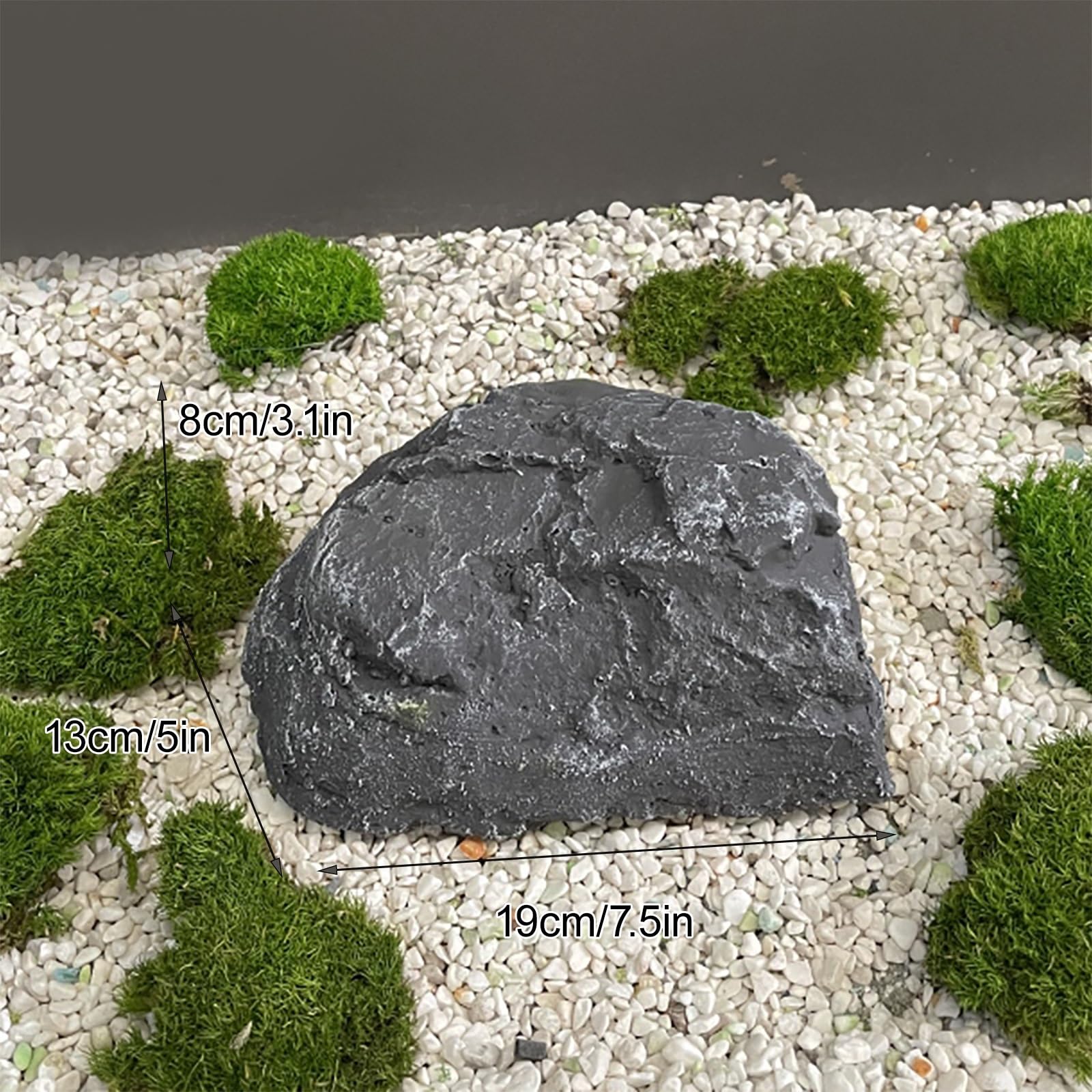Realistyczna pianka PU sztuczna skała do kształtowania krajobrazu, sztuczny głaz do dekoracji trawnika i patio ogrodowego, 1 opakowanie fałszywej skały(19x13x8cm)