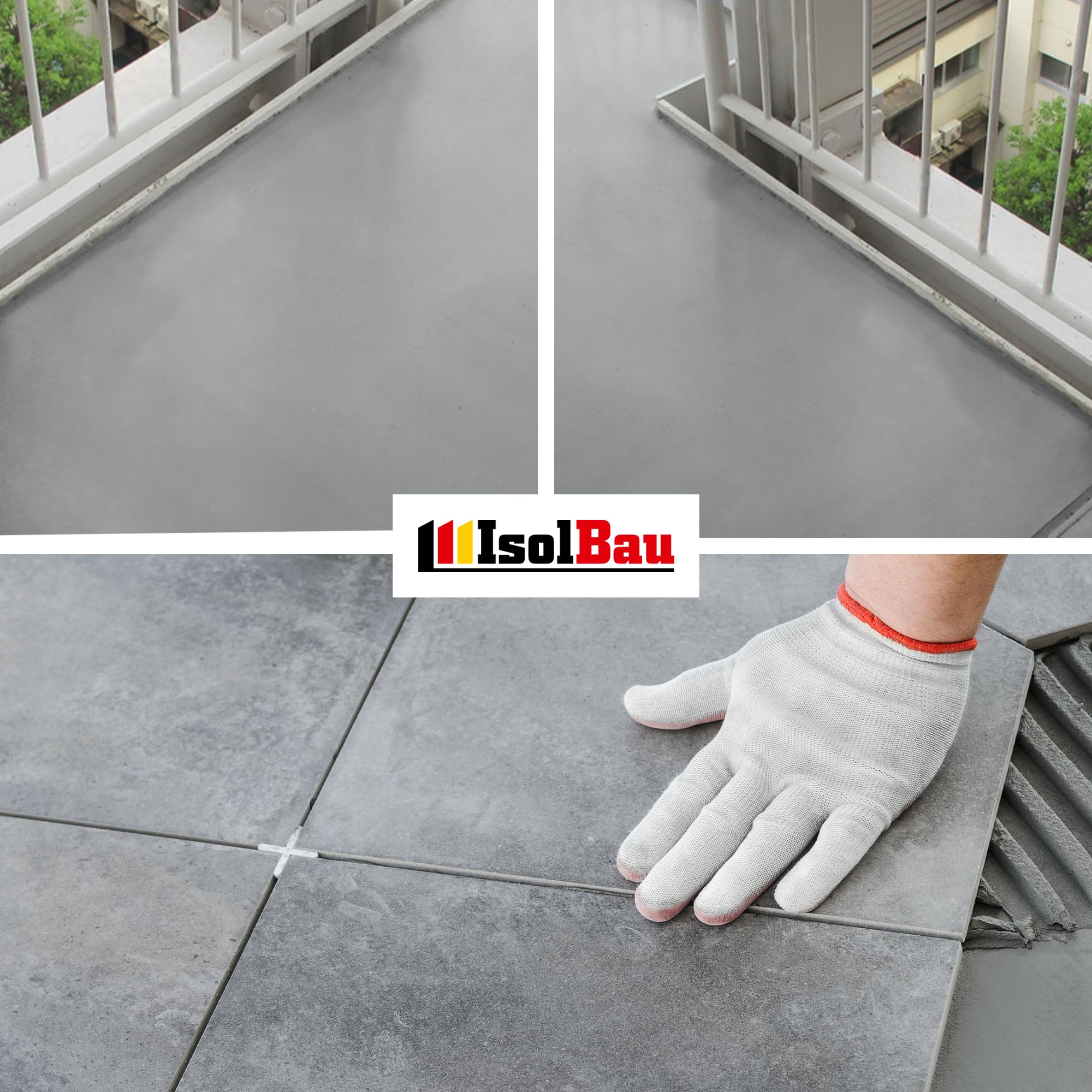 Isolbau Balkonabdichtung 2K - 20 kg Flexibel Dichtschlämme zur Abdichtung von Balkon, Terrasse, Bad, Keller, Dusche
