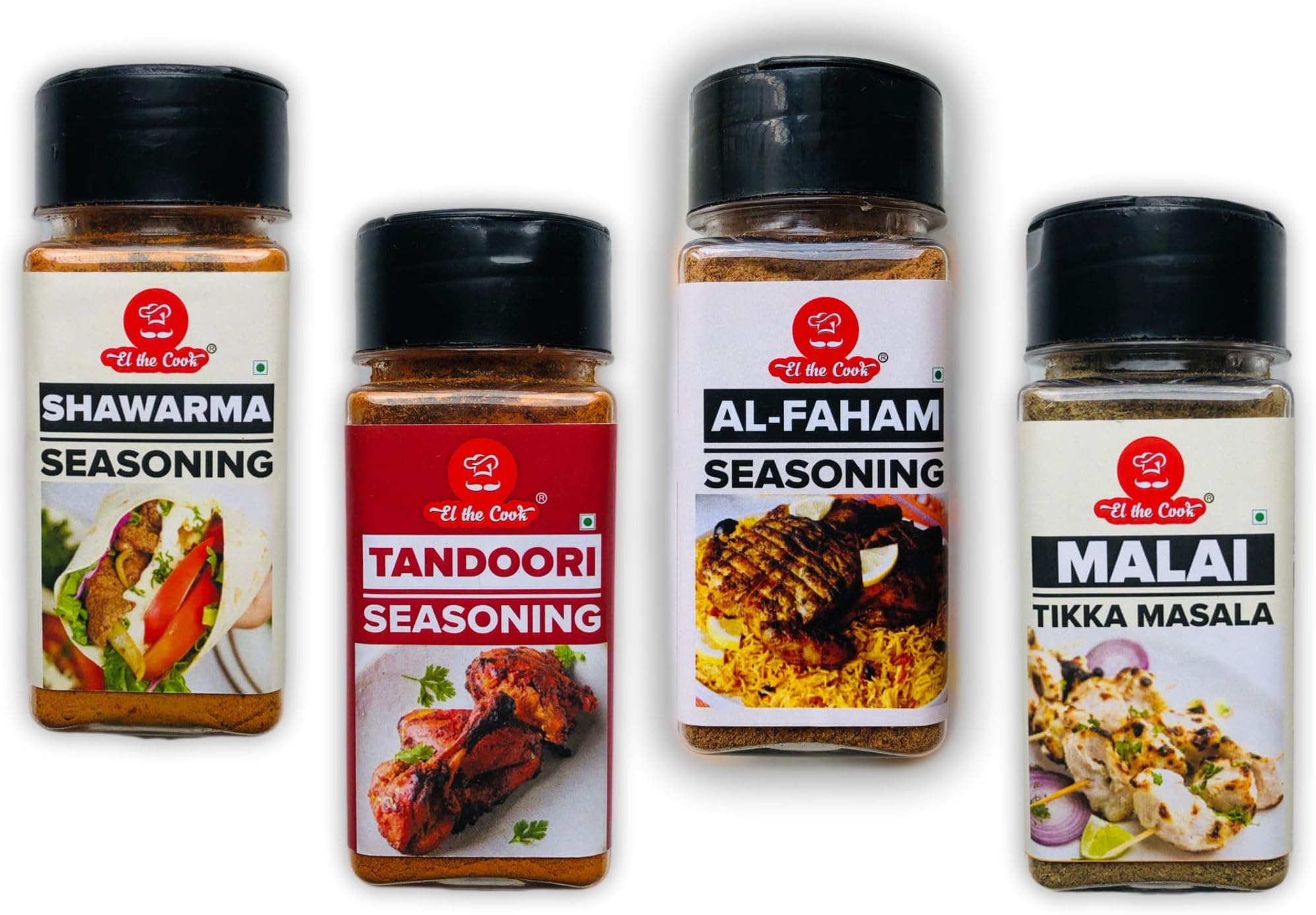 EL The Cook Middle Eastern Seasoning Delight for Arabic Chicken, Mandi, Shawarma | Just add to chicken and grill/cook | No added Colours, Additives & Preservatives 50g x 4 pack
