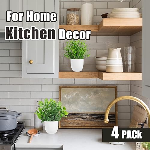 Miniatura 5 de Miracliy Paquete de 4 mini plantas falsas artificiales de eucalipto en maceta para el hogar, oficina, granja, baño, mesa, decoración de interiores