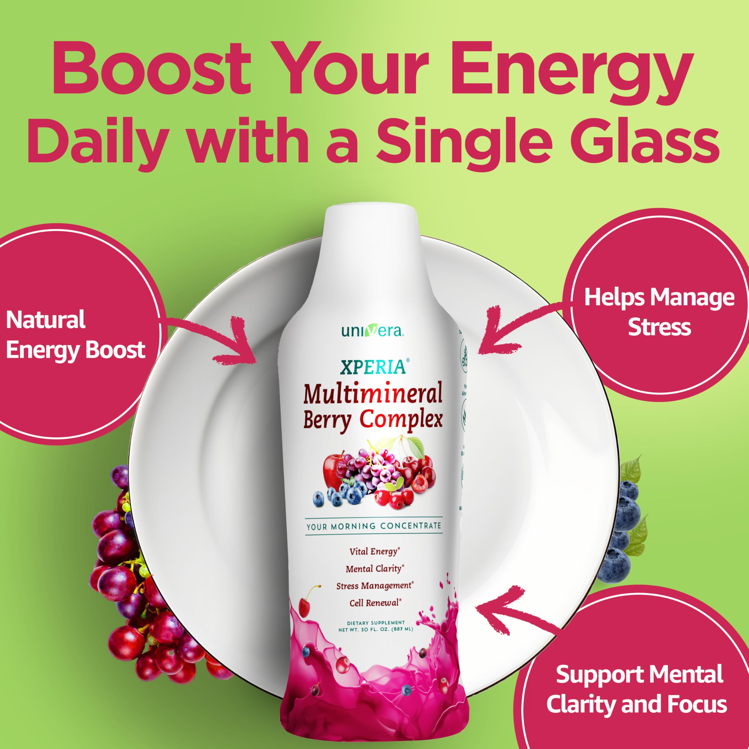 Xperia Concentrate Liquid Energy Concentrate, Herbal Multivitamin & Mineral Drink Concentrate with Ashwagandha, Liquid Energy Morning Boost, Energy Syrup with Agave & Stevia, 30 fl oz (30-Day Supply) — Amazon image 2