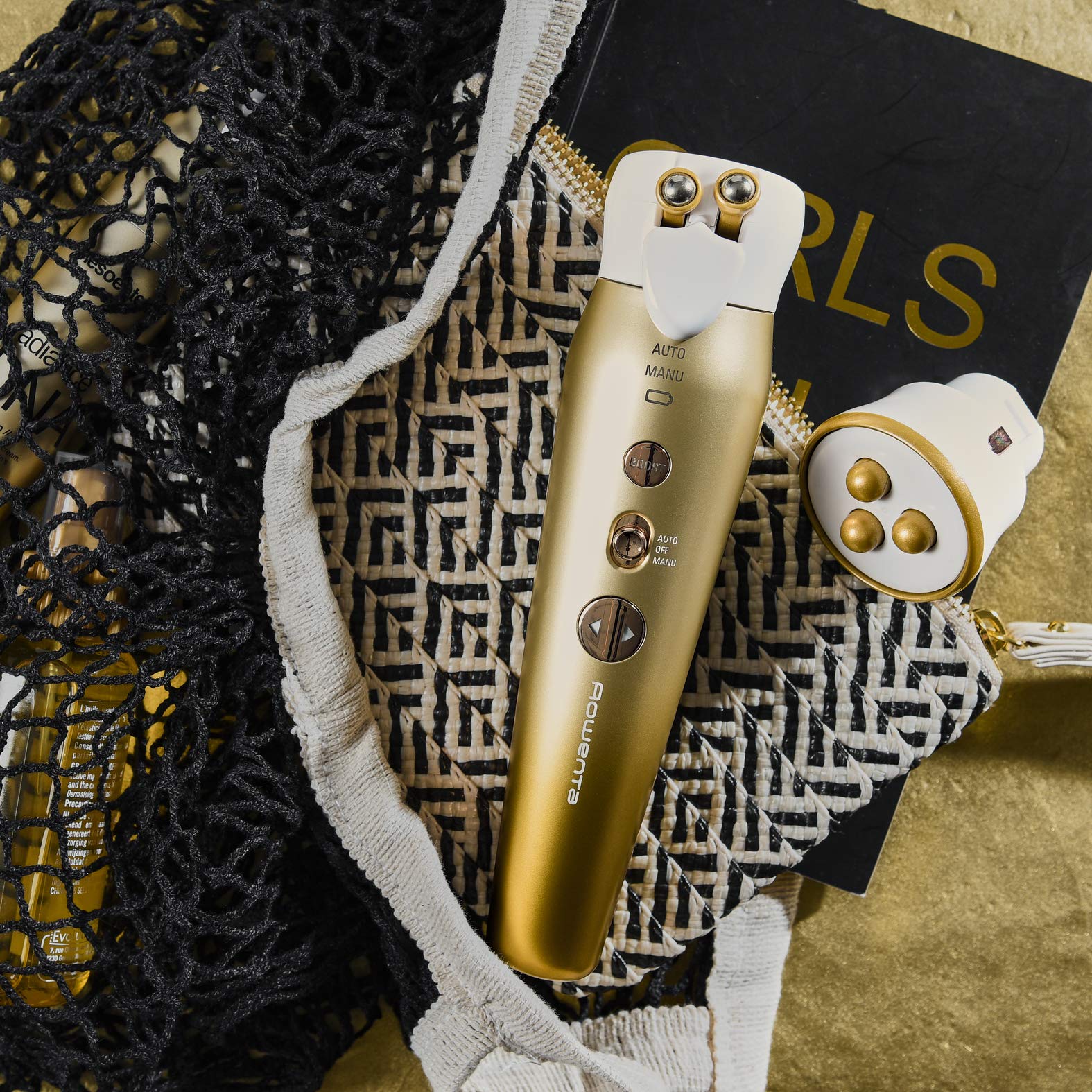 Rowenta Lift Contour Massagegerät für Gesicht und Augen, Vollpflege, Anti-Aging Schönheit, Hautstraffung, Lifted Konturen, Beutelreduzierung, LV7030F0