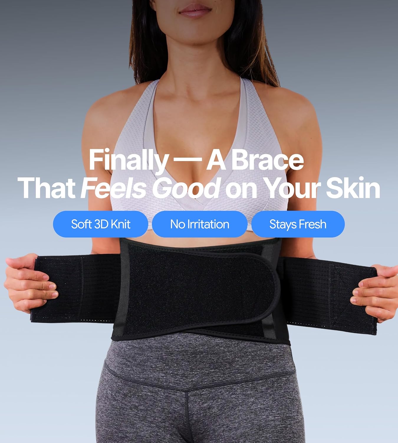 Ultra Thin Adjustable Back Brace for Men & Women - Flexible Supportive Lower Back Pain Relief with Breathable Dual-Tension Straps & Industrial Grip for Sciatica, Scoliosis, Herniated Disc, XXL